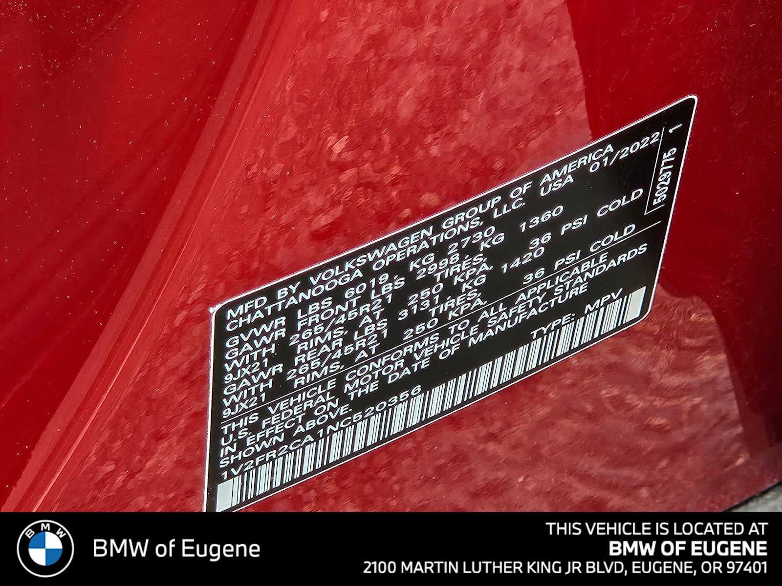 2022 Volkswagen Atlas 3.6L V6 SEL Premium R-Line