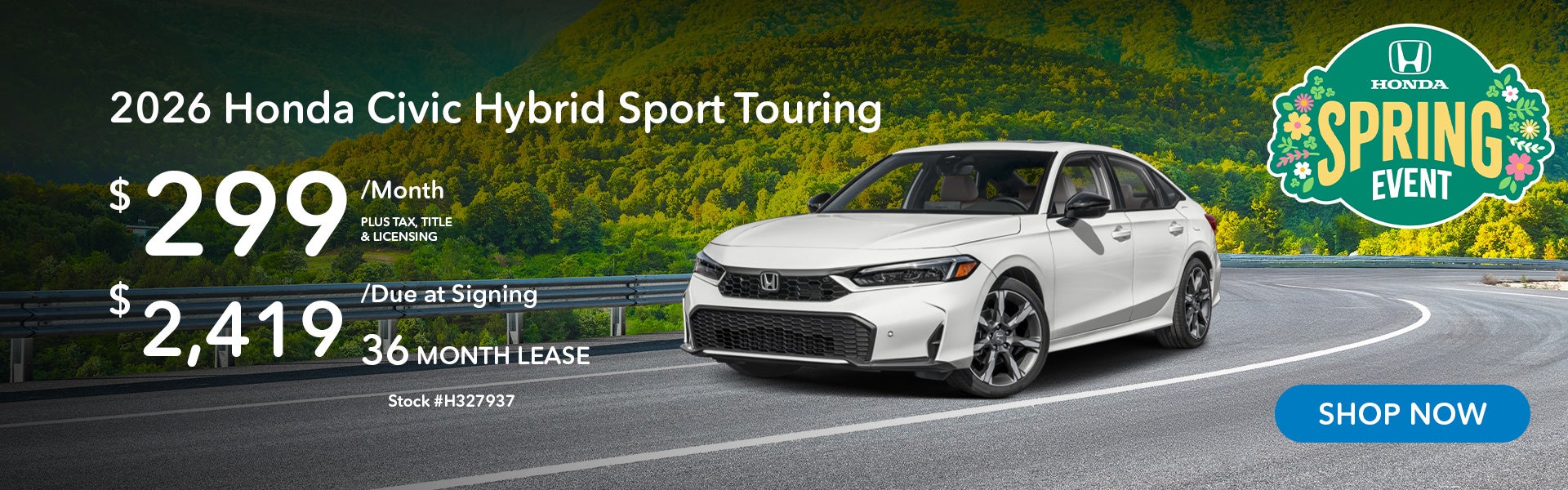 2026 Honda Civic Hybrid Sport Touring Lease for $299 per mon