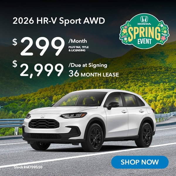 2026 Honda HR-V Sport Lease for $299 per month for 36 months