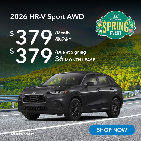2026 Honda HR-V Sport Lease from $379 per month for 36 month