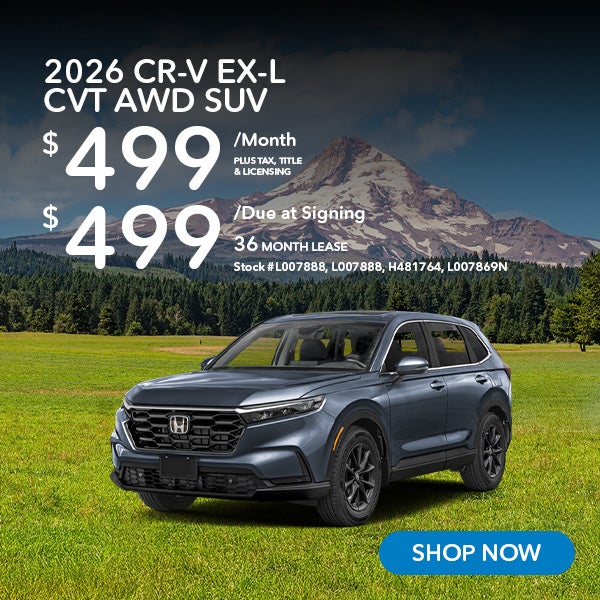 2026 Honda CR-V EX-L Lease from $499/mo, $499 due at signing