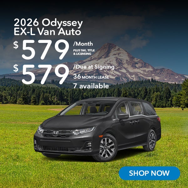 2026 Honda Odyssey EX-L Lease from $579/mo, $579 due at sign