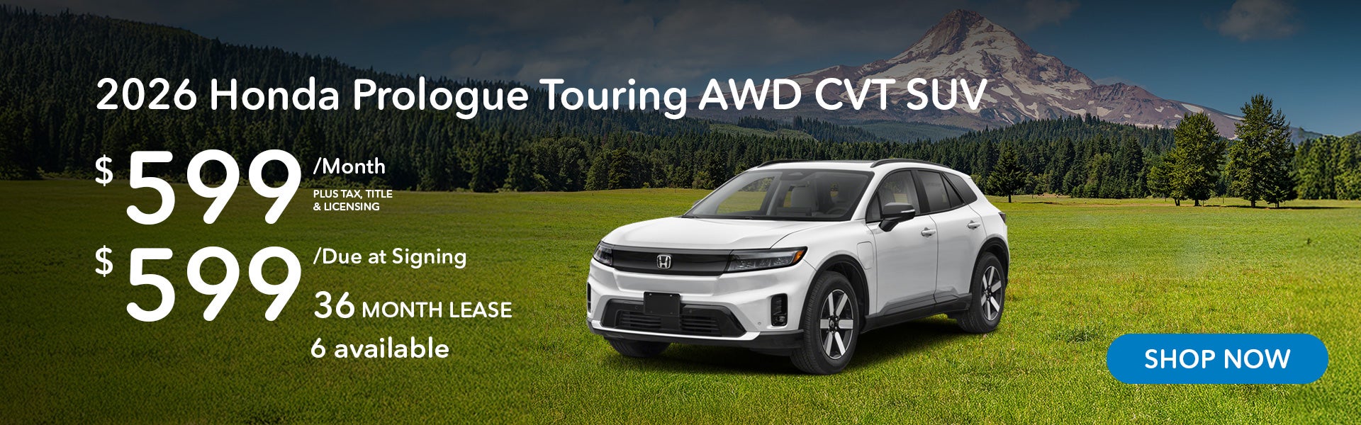 2026 Honda Prologue Touring Lease from $599/mo, $599 due at 