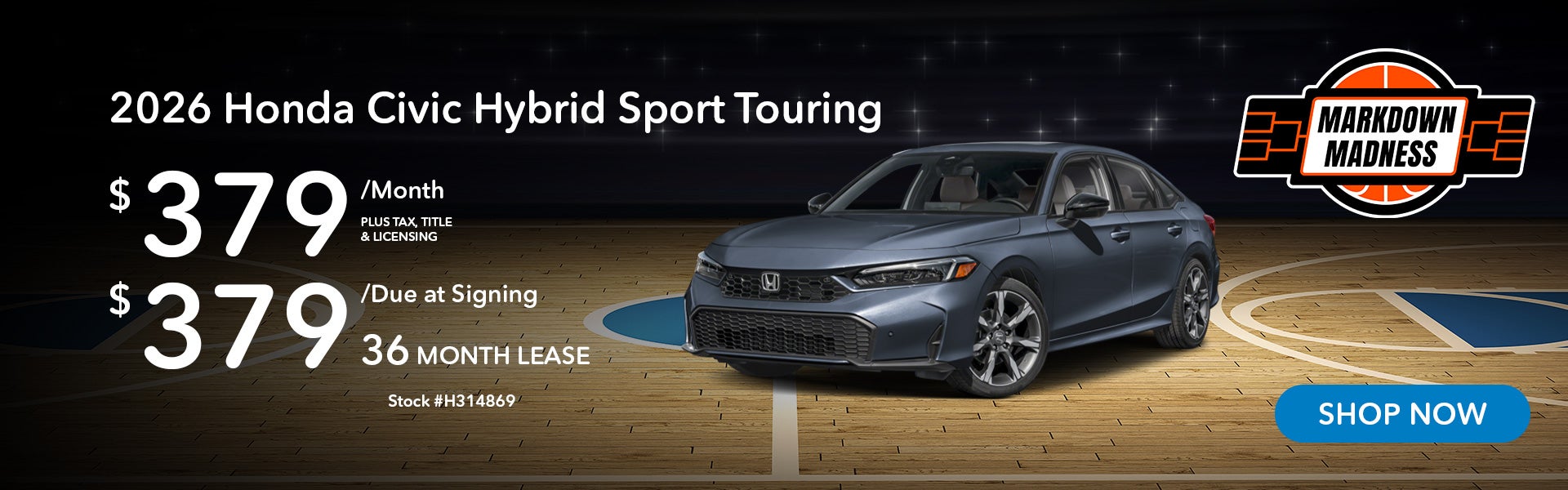 2026 Honda Civic Hybrid Sport Touring Lease for $379 per mon